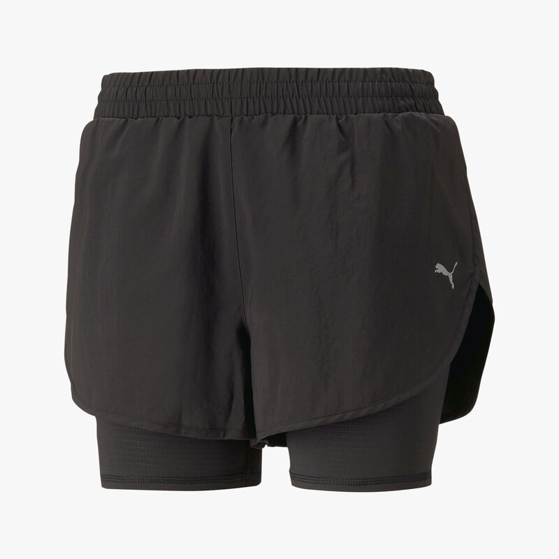 Puma Shorts Run Favorite Woven 2 in 1, NEGRO, hi-res image number null