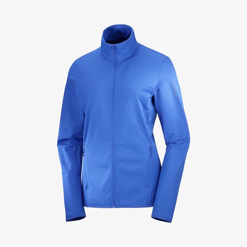 Salomon Polerón Outrack Full Zip Mid, AZUL, hi-res image number null