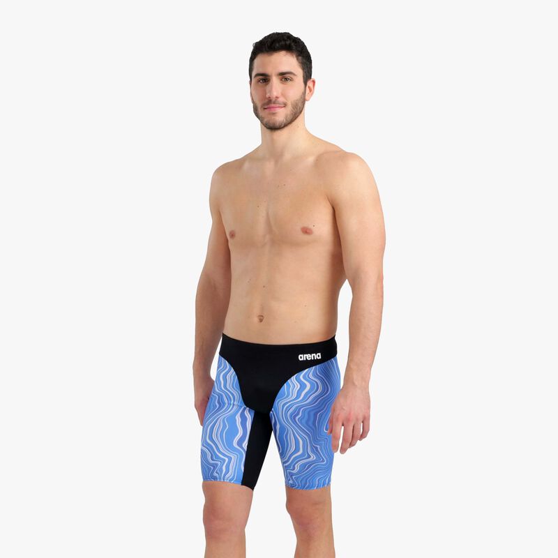 Arena Swim Jammer Marbled, AZUL, hi-res image number null