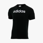 adidas Polera Essentials Single Jersey Linear Embroidered Logo, NEGRO, hi-res