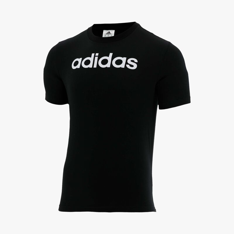 adidas Polera Essentials Single Jersey Linear Embroidered Logo, NEGRO, hi-res image number null