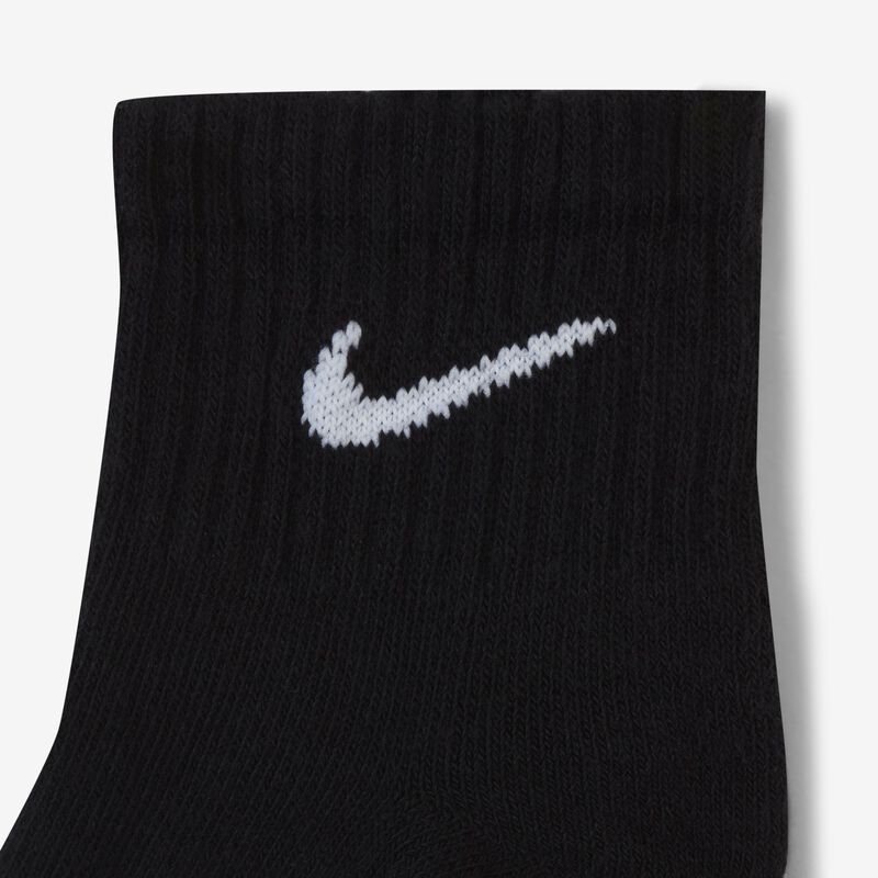 Nike Everyday Cushioned Tobilleras 3 Pares, Negro/Blanco, hi-res image number null