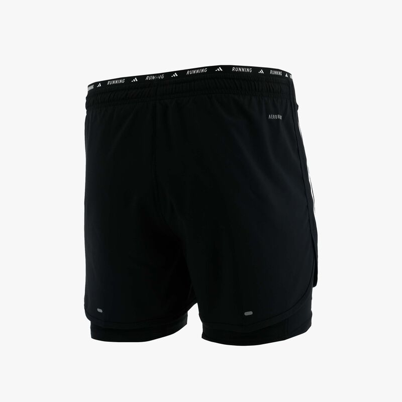 adidas Shorts Own the Run 2-in-1 3 Bandas, NEGRO, hi-res image number null