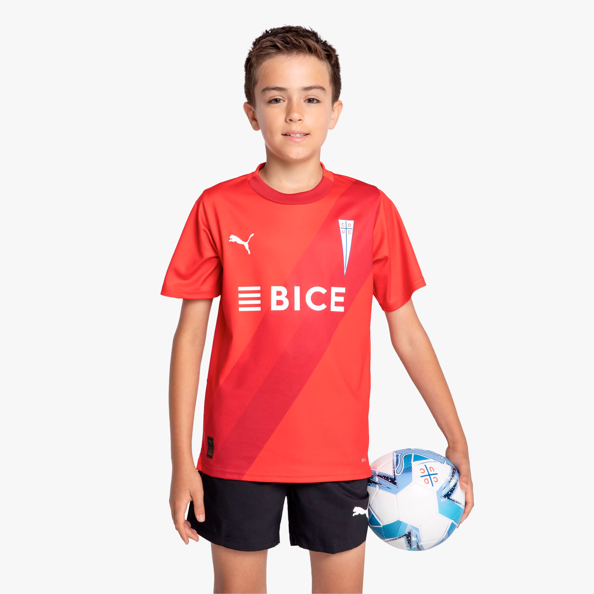 Puma Camiseta Visita Universidad Católica Niños, ROJO, hi-res