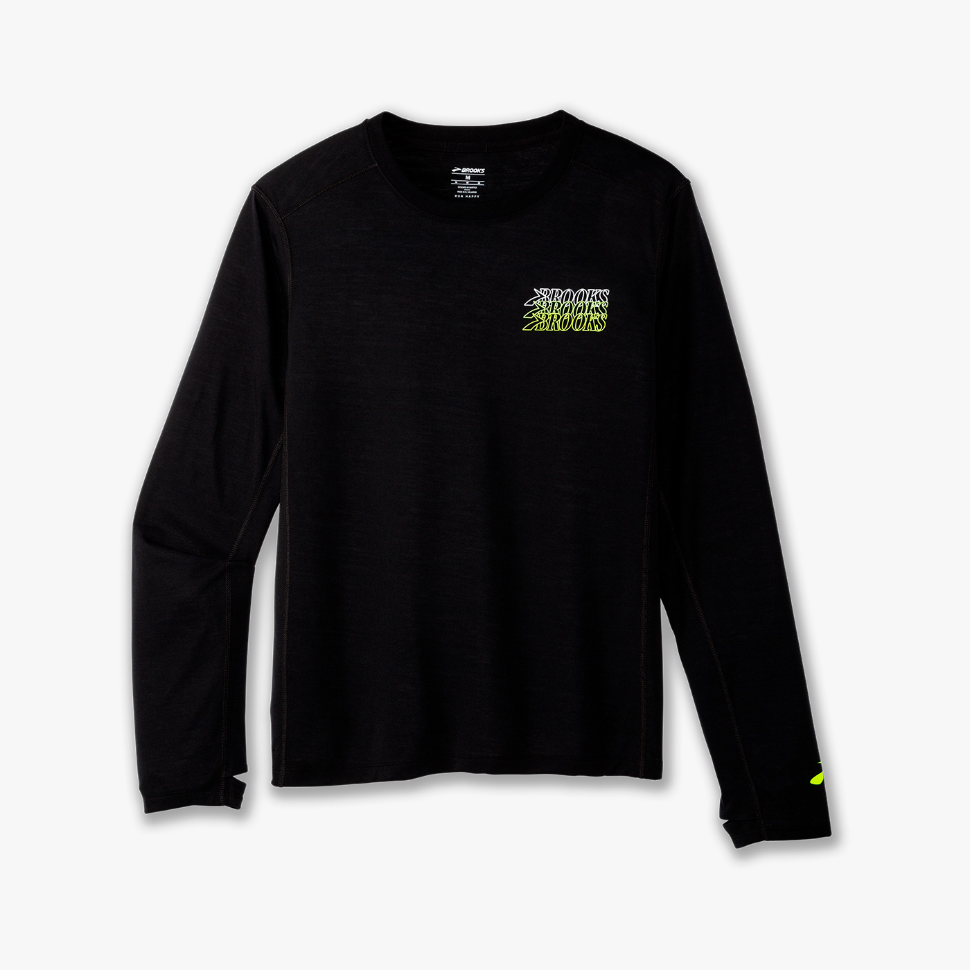 Brooks Distance Long Sleeve 3.0, NEGRO, hi-res