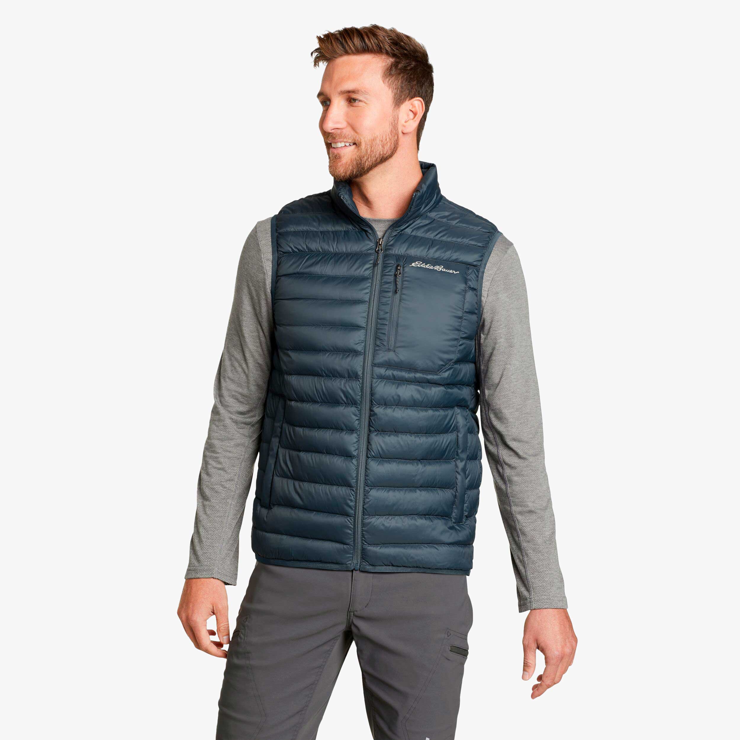 Eddie Bauer Stratustherm Down Vest, GRIS, hi-res