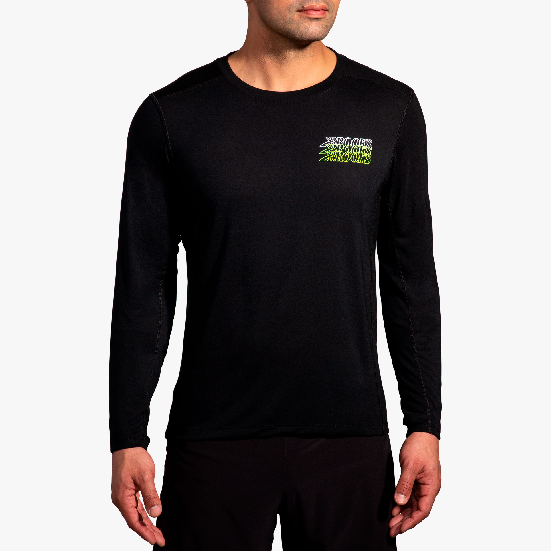 Brooks Distance Long Sleeve 3.0, NEGRO, hi-res