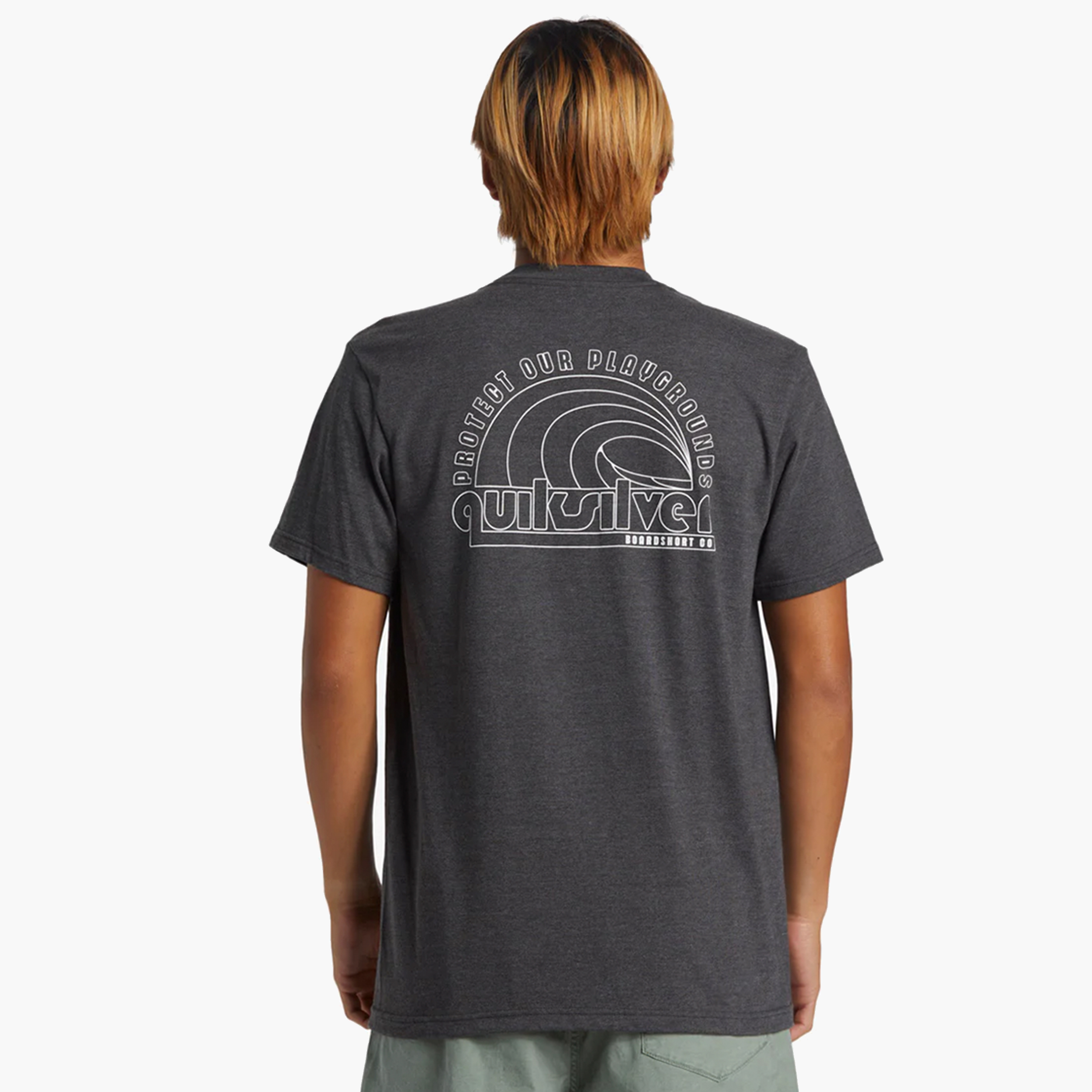 Quiksilver Polera Decal, GRIS, hi-res