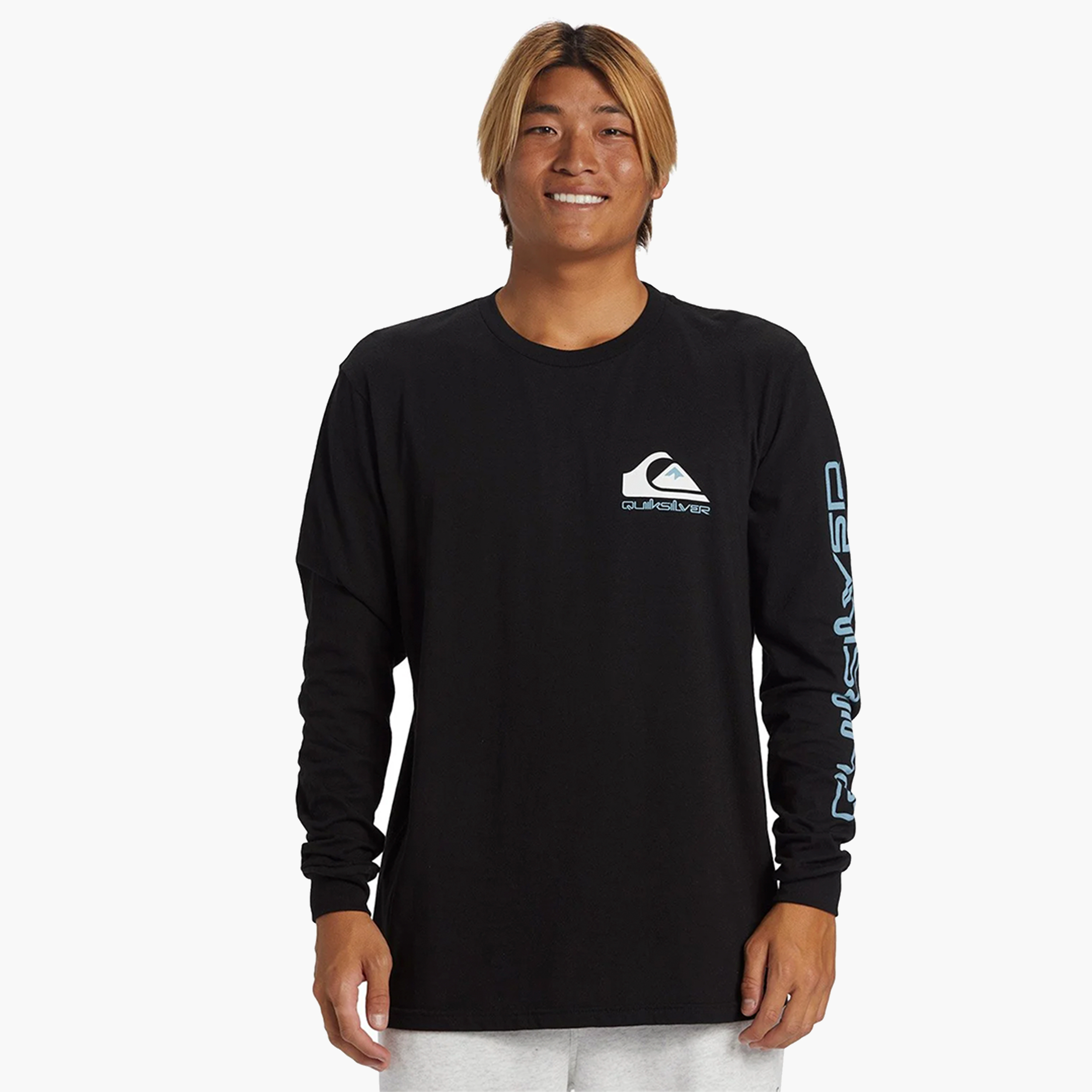 Quiksilver Polera Comp Logo, NEGRO, hi-res