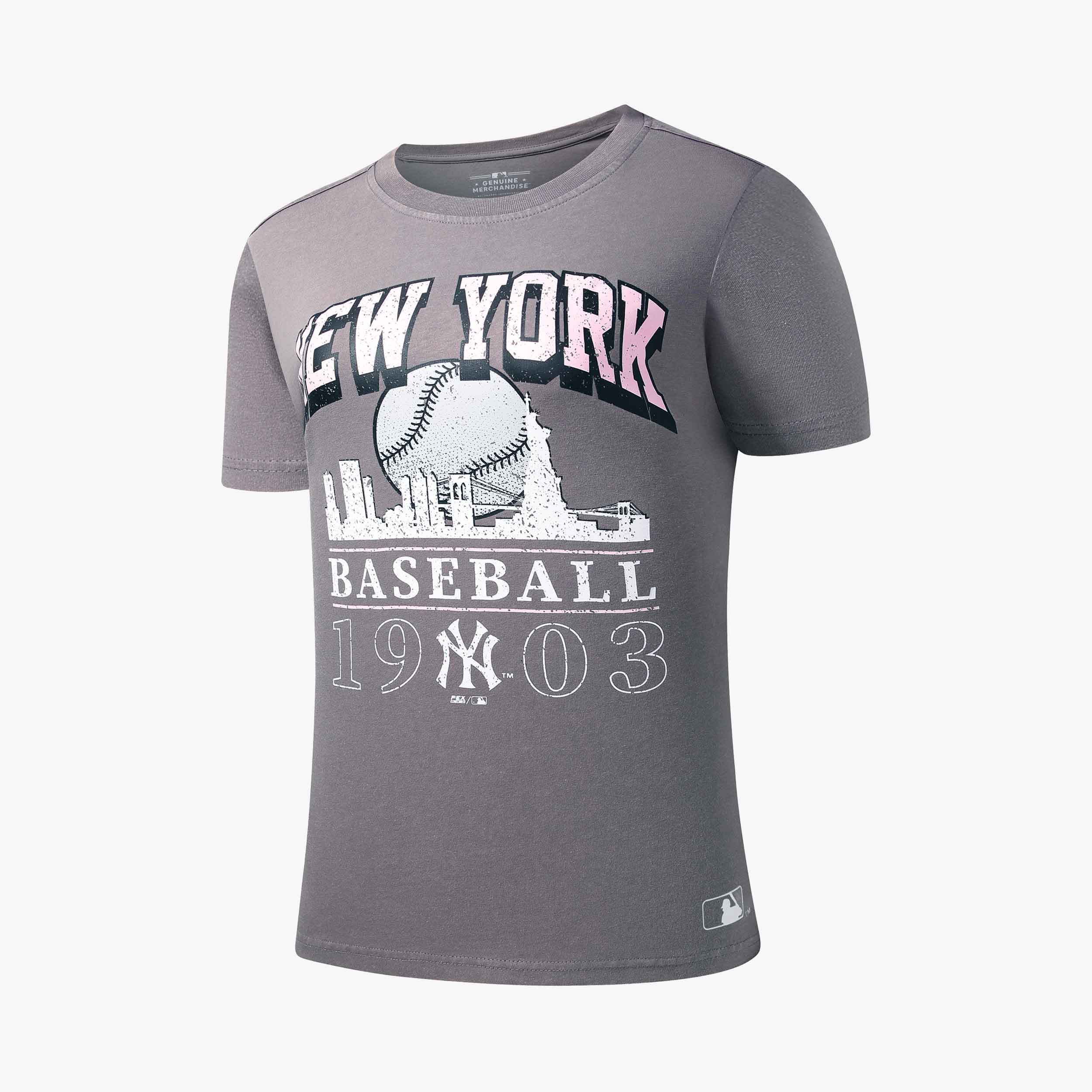 MLB Polera Vintage Graphics Collection Yankees, GRIS, hi-res