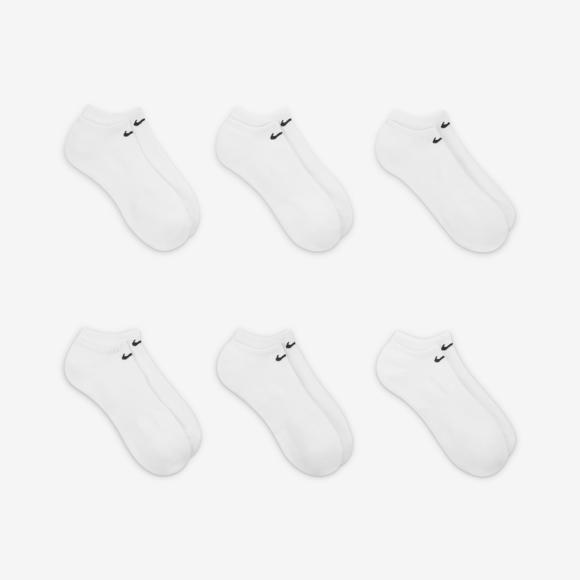 Nike Everyday Cushioned Invisibles 6 Pares, BLANCO, hi-res