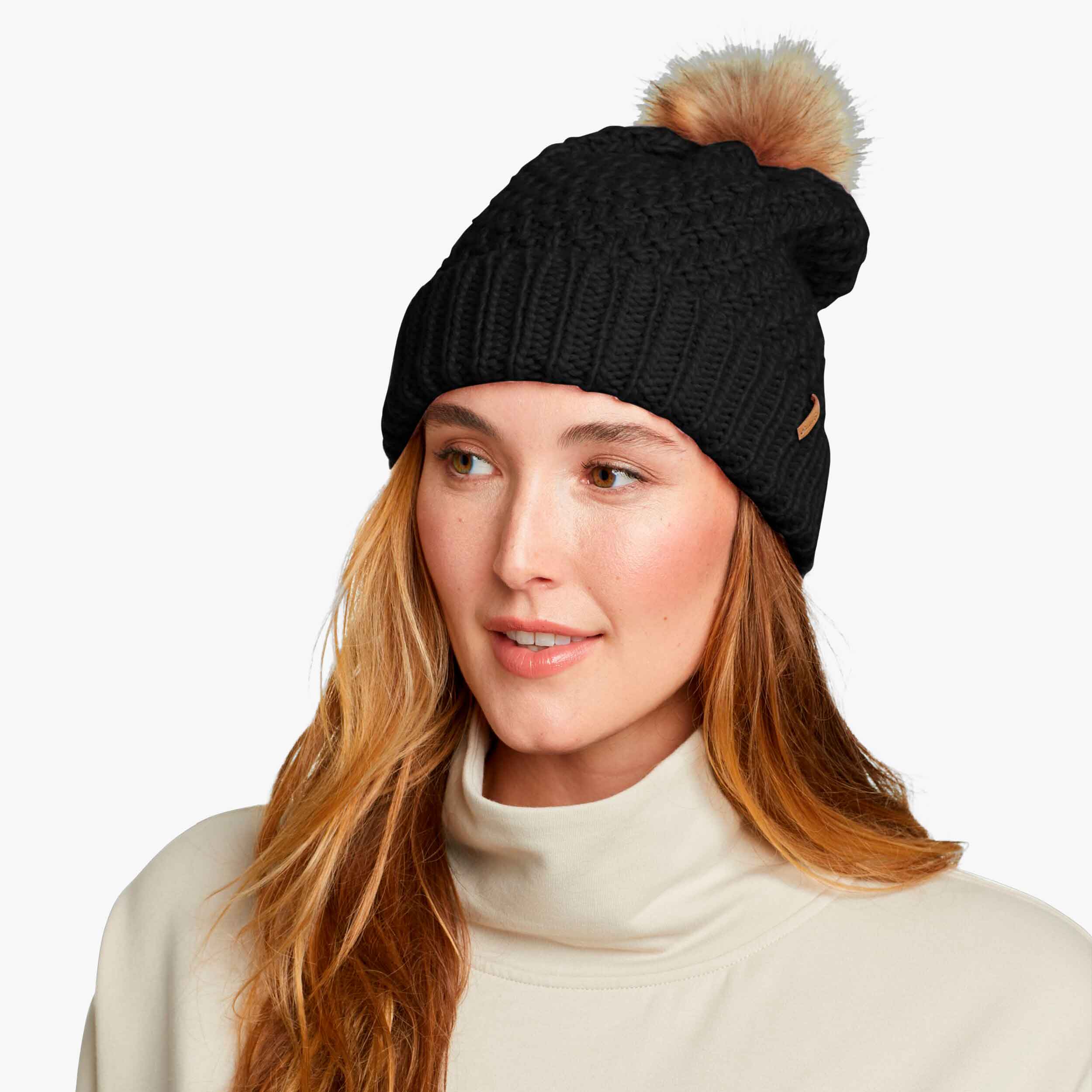 Eddie Bauer Cabin Faux Fur Pom Beanie, SURTIDO, hi-res