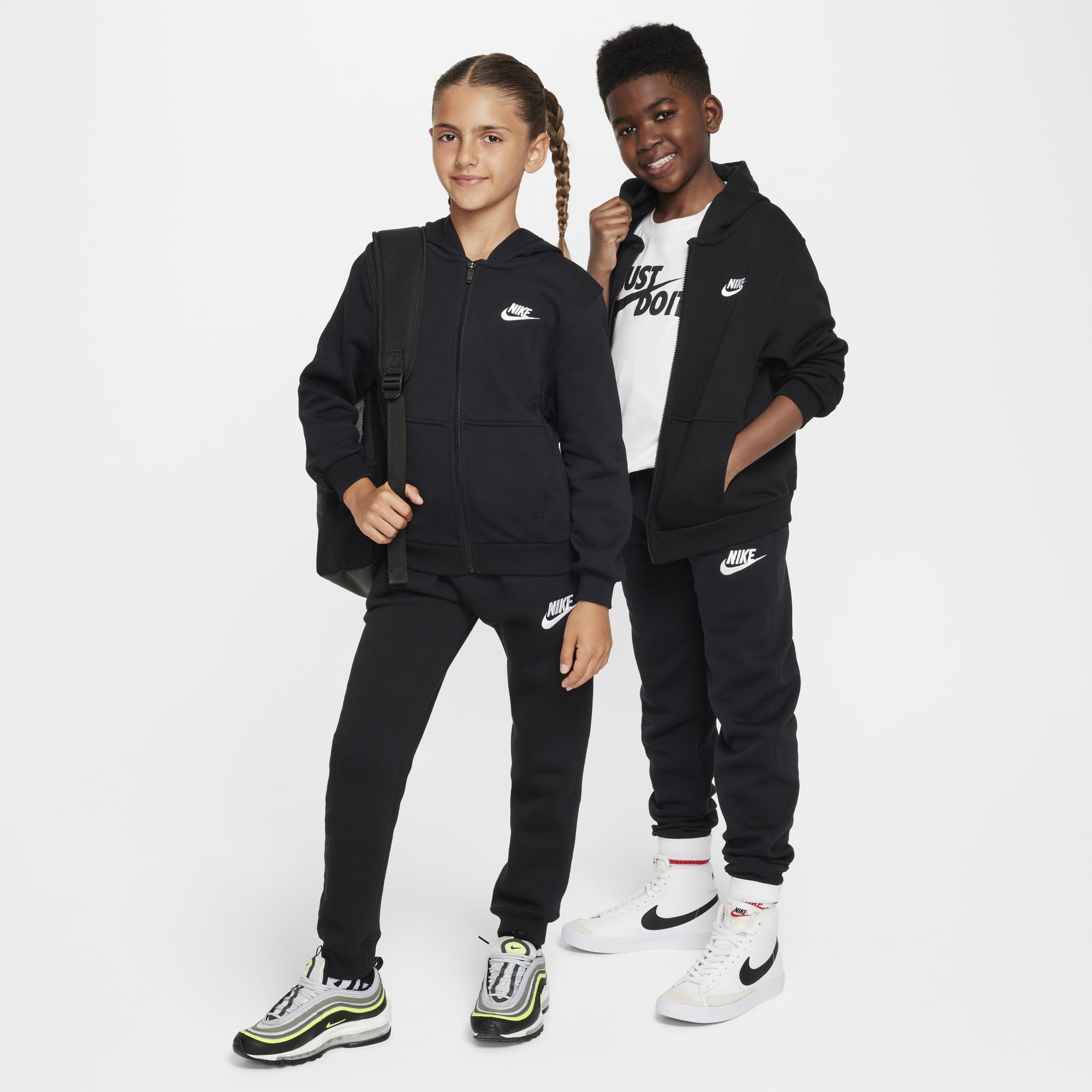 Nike Club Fleece, Blanco/Negro, hi-res
