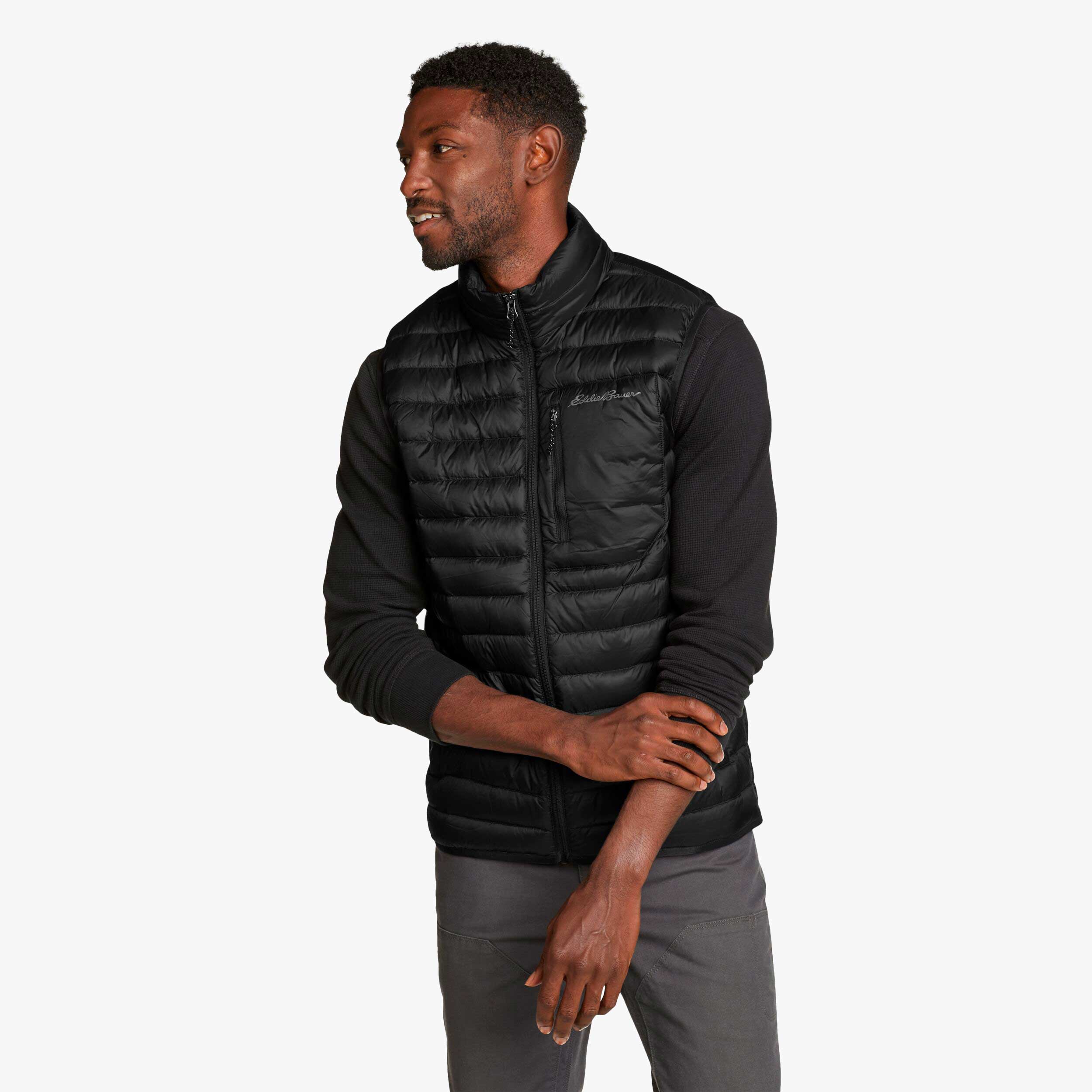 Eddie Bauer Stratustherm Down Vest, NEGRO, hi-res