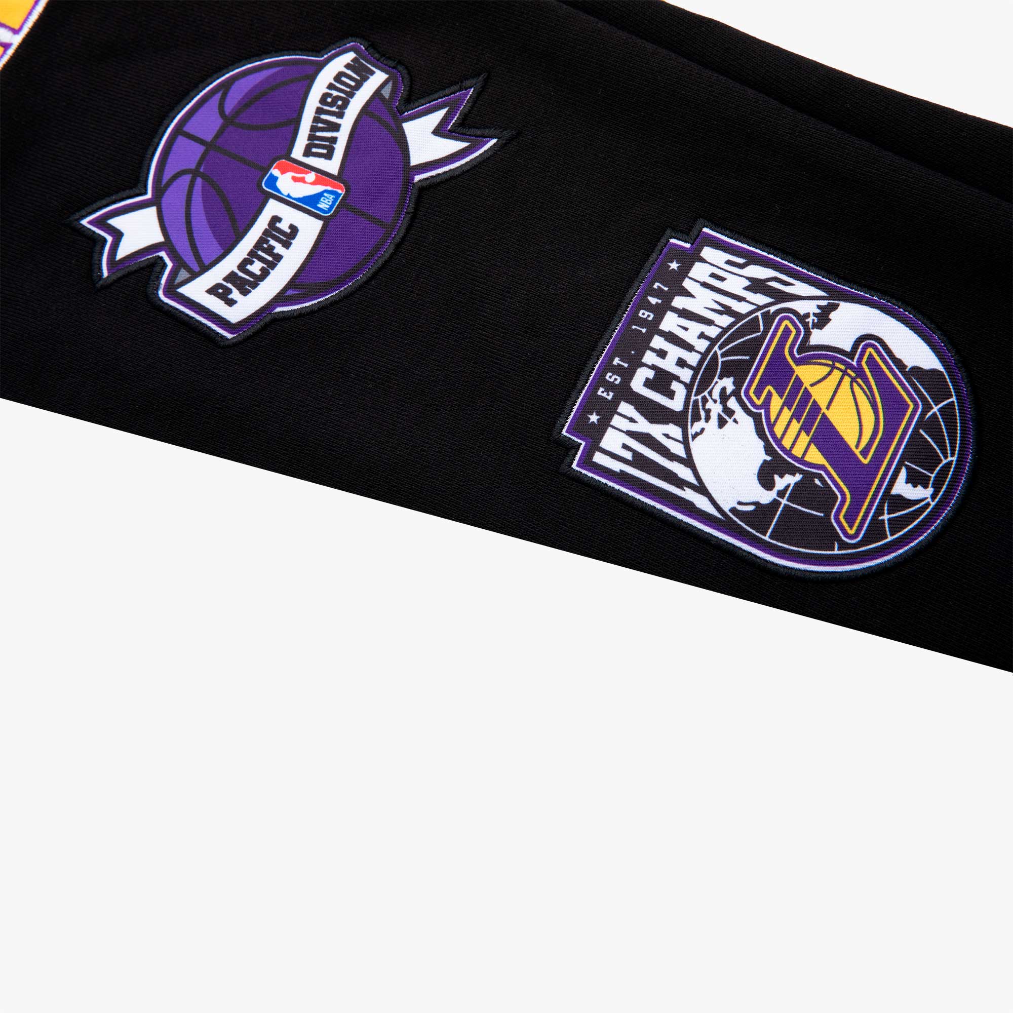 NBA Pantalón Logo Patches Lakers, NEGRO, hi-res