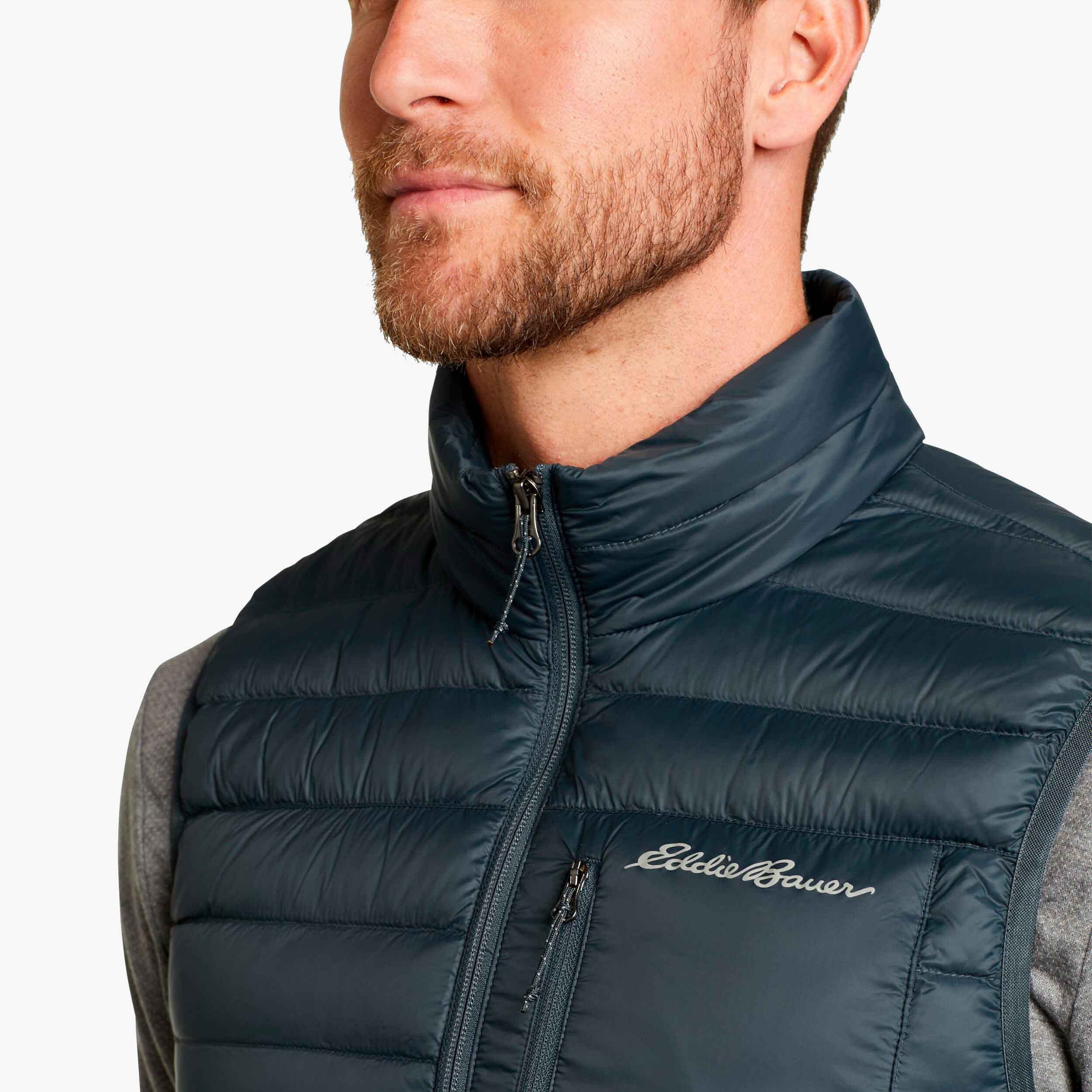 Eddie Bauer Stratustherm Down Vest, GRIS, hi-res