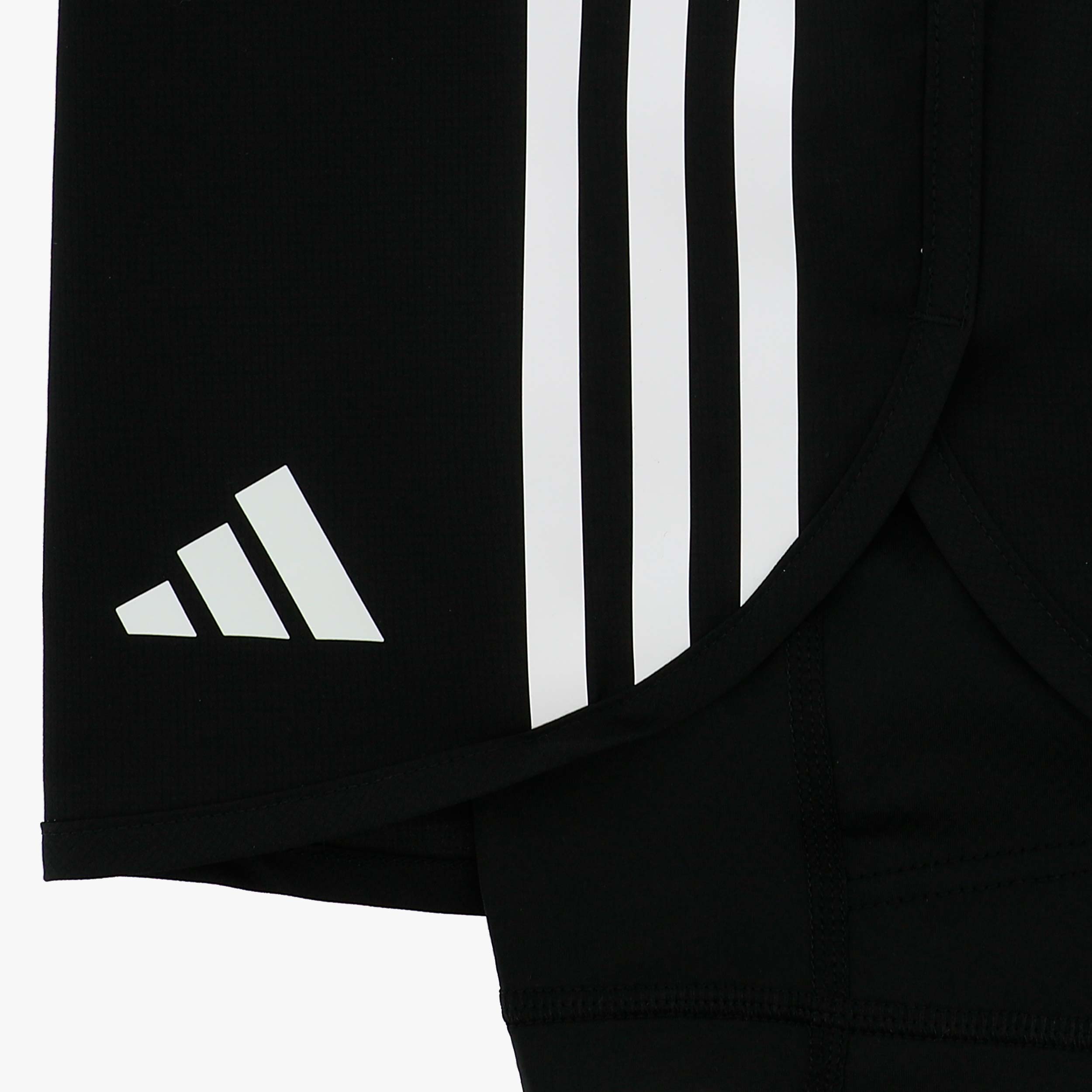 adidas Shorts Own the Run 2-in-1 3 Bandas, NEGRO, hi-res