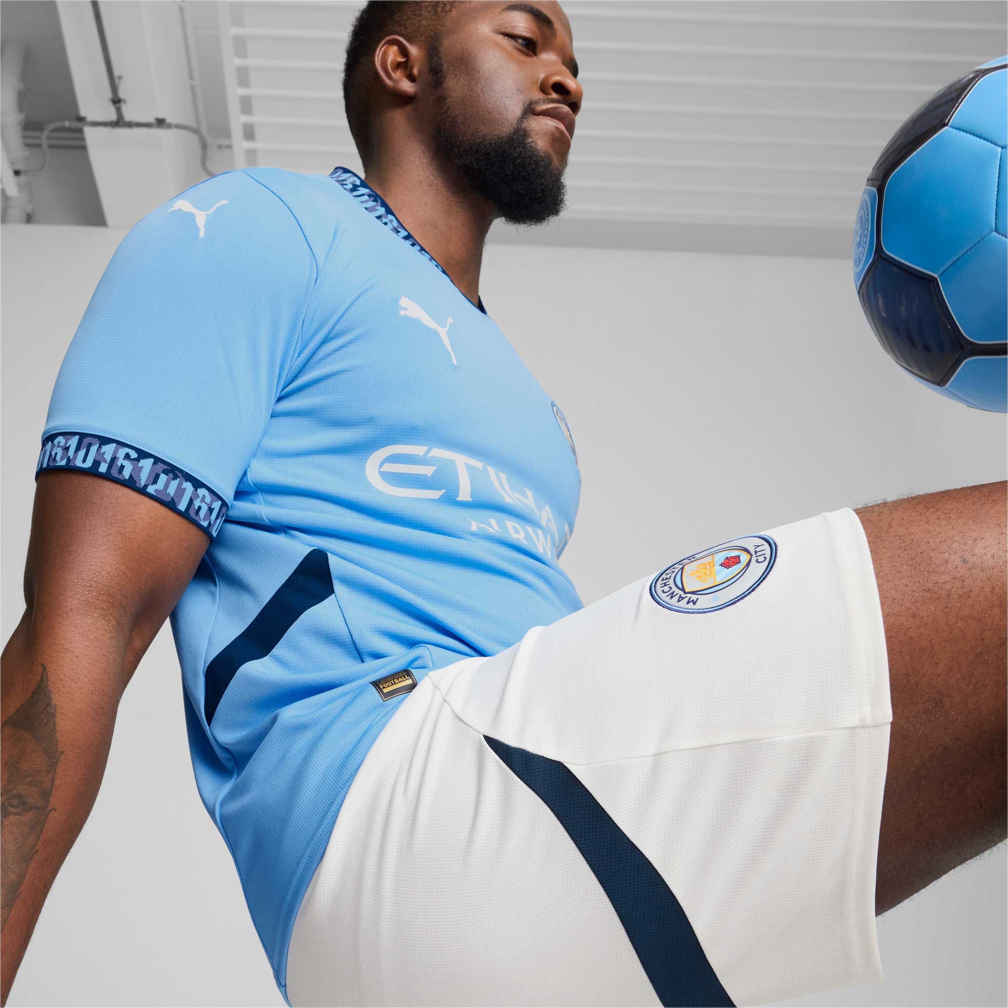 Puma MCFC Home Jersey Réplica, AZUL, hi-res