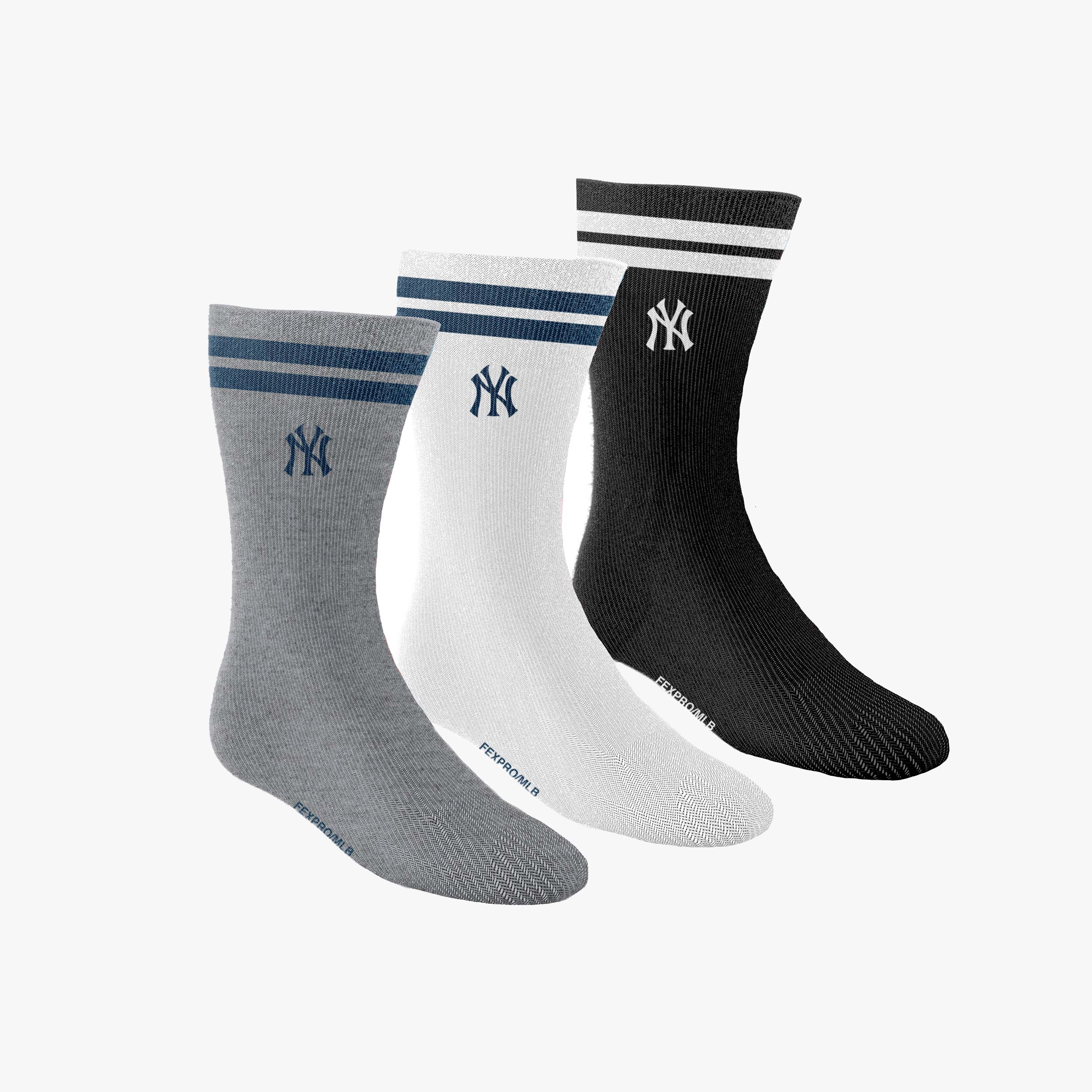 MLB Calcetines Gymnastic Crew Largas 3 Pares, SURTIDO, hi-res