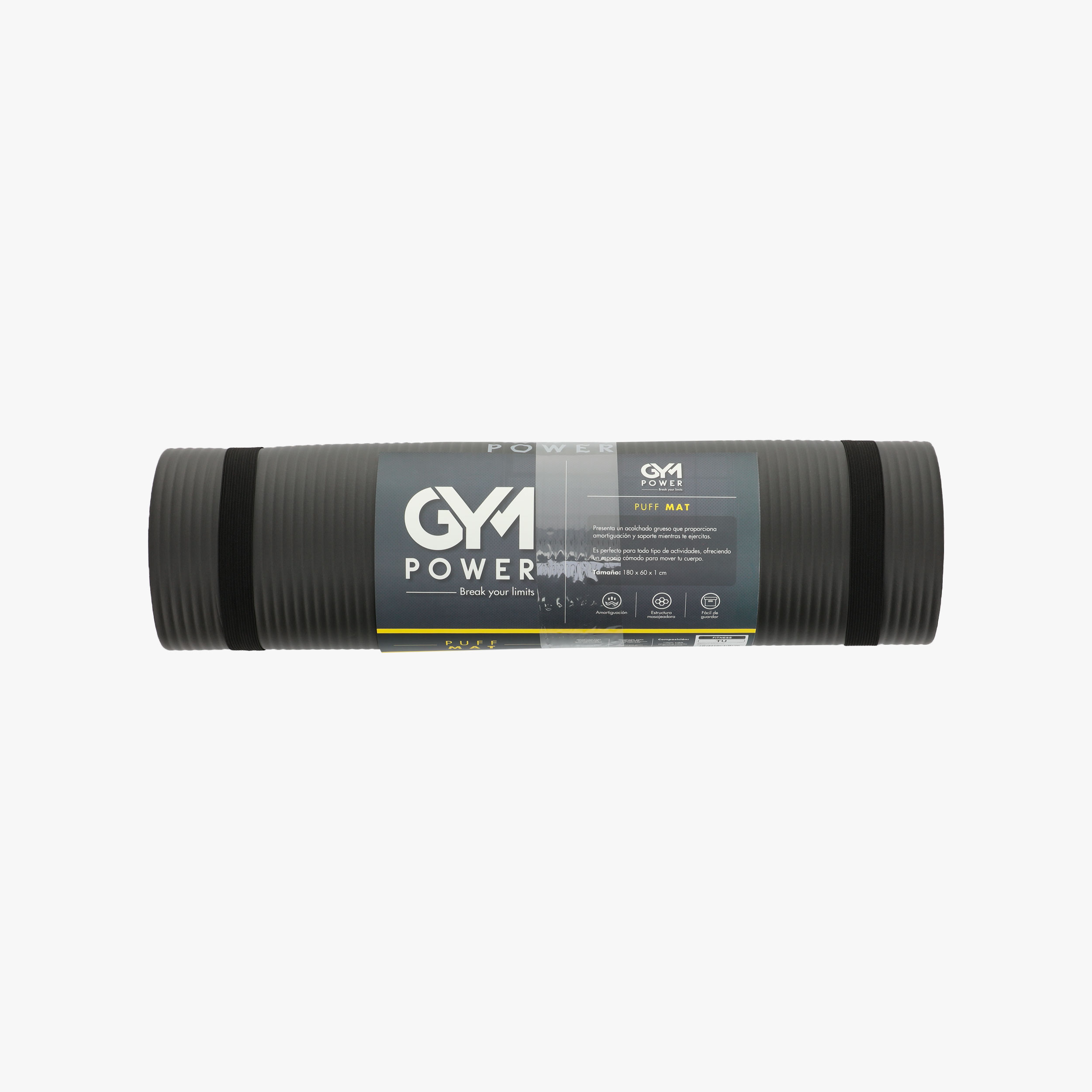 Gym Power NBR Yoga Mat, NEGRO, hi-res