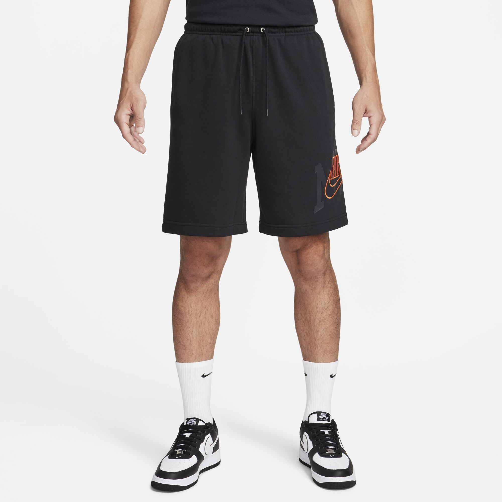 Nike Club, Negro/Naranja De Seguridad, hi-res