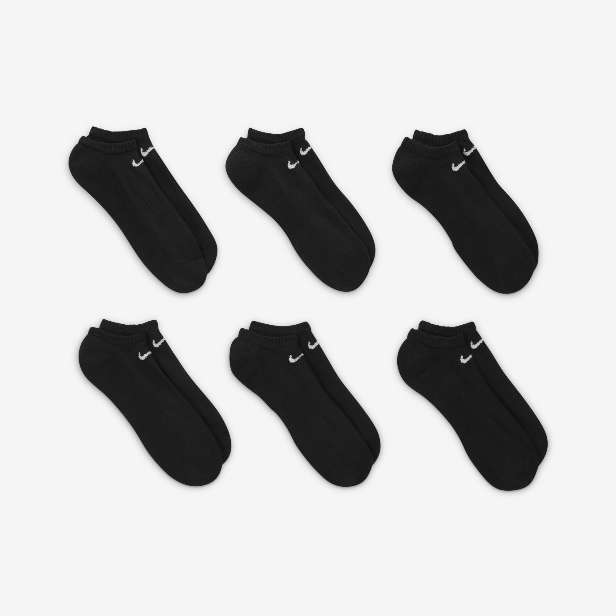 Nike Everyday Cushioned Invisibles 6 Pares, NEGRO, hi-res