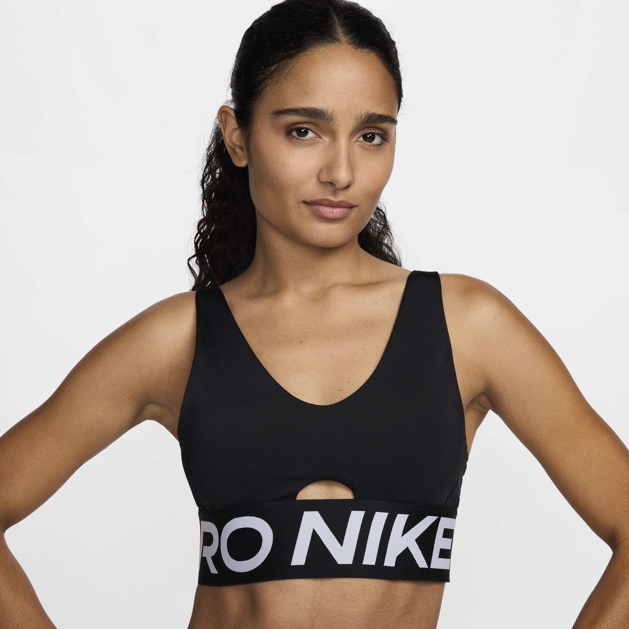 Nike Pro Indy Plunge, NEGRO, hi-res