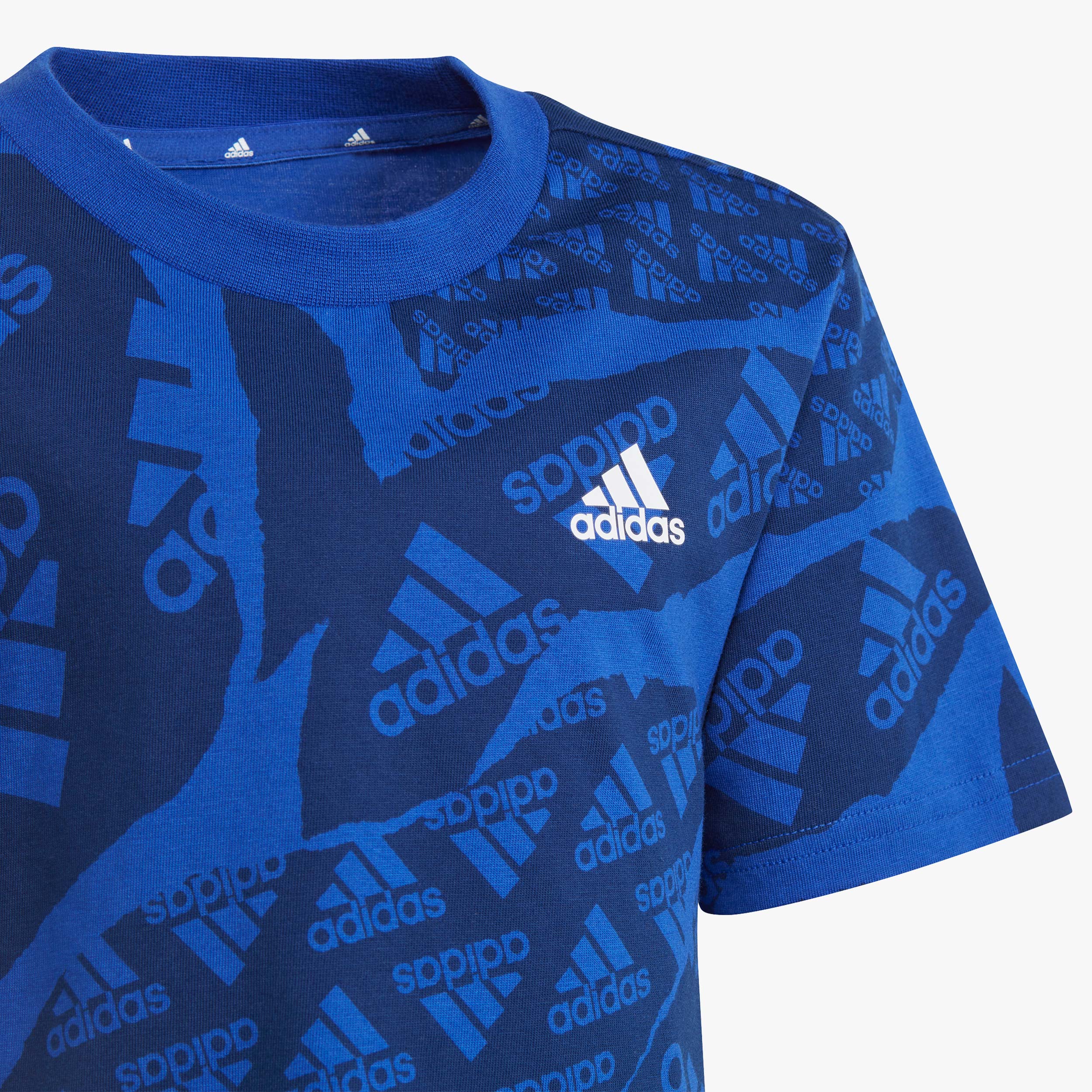 adidas Polera Essentials Allover Print, AZUL, hi-res