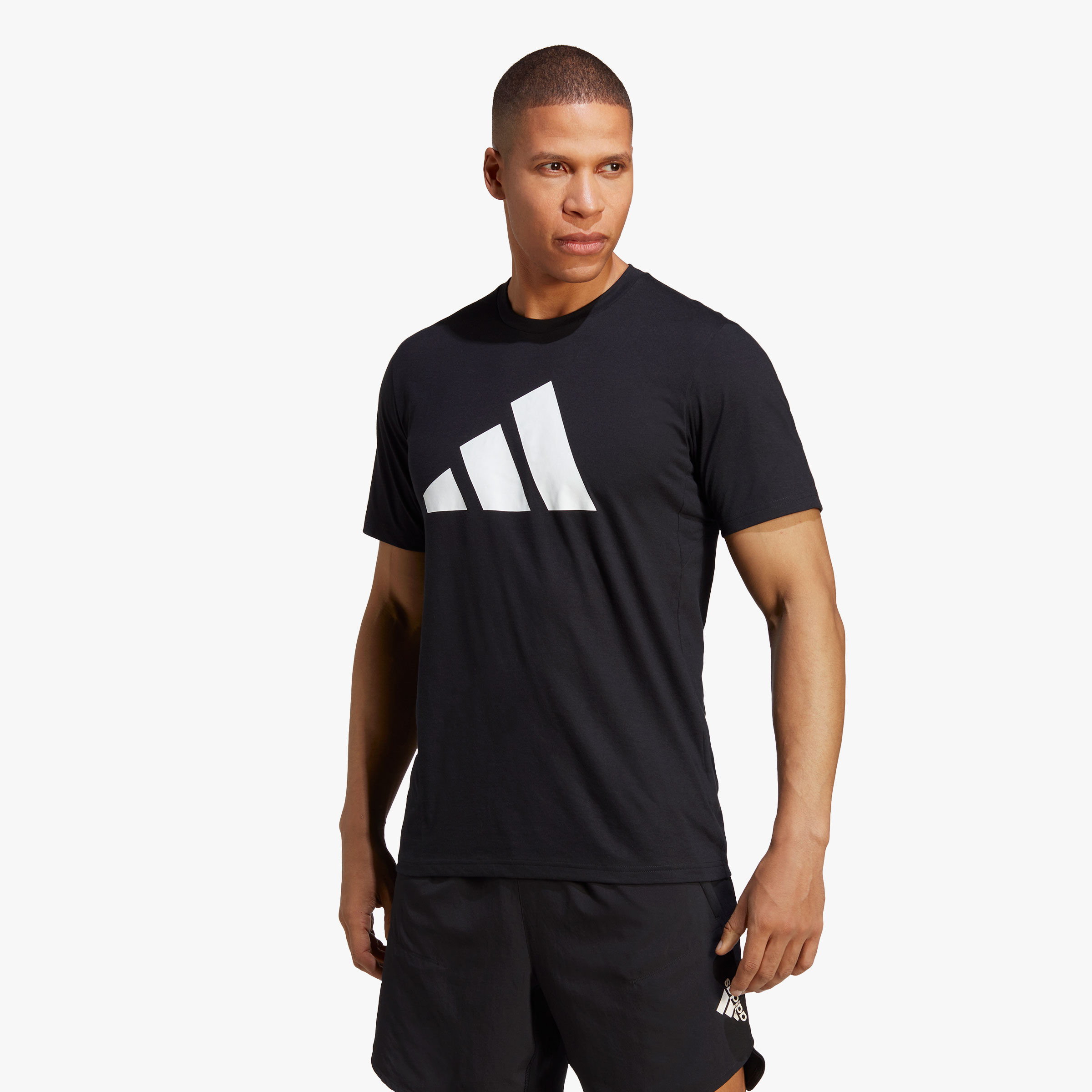 adidas Polera Train Essentials Feelready Logo, NEGRO, hi-res